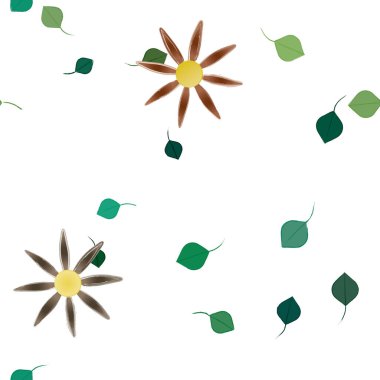 Çiçekler çiçek açar duvar kağıdı, vektör çizimi, güzel botanik arka plan