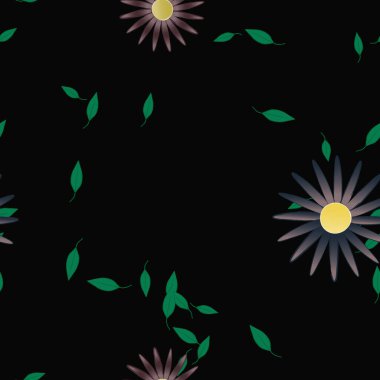 Çiçekler ve yapraklarla kusursuz bir desen.