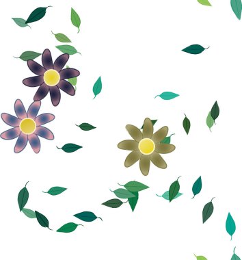 yaz çiçekleri arka plan, vektör illüstrasyonu