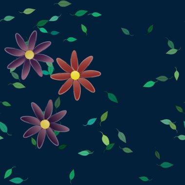 yaz çiçekleri arka plan, vektör illüstrasyonu