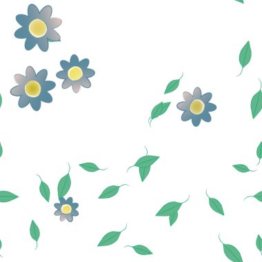 Çiçekler ve yapraklarla kusursuz bir desen.