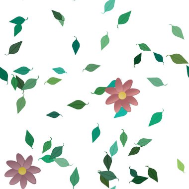 Çiçeksel botanik arka plan, çiçek vektör çizimi