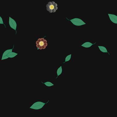 Çiçekler ve yapraklarla kusursuz bir desen.