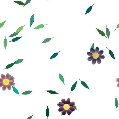 Çiçekler ve yapraklarla kusursuz bir desen.