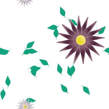 Çiçek arkaplanı, çiçek desenli arkaplan, vektör illüstrasyonu