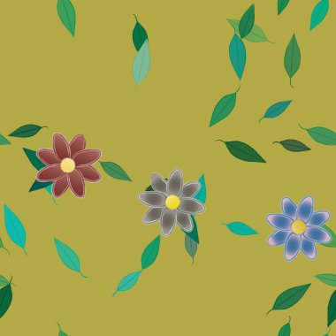 yaz çiçekleri arka plan, vektör illüstrasyonu