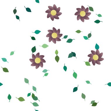 Çiçek yaprakları, çiçekler duvar kağıtları, vektör illüstrasyonları..