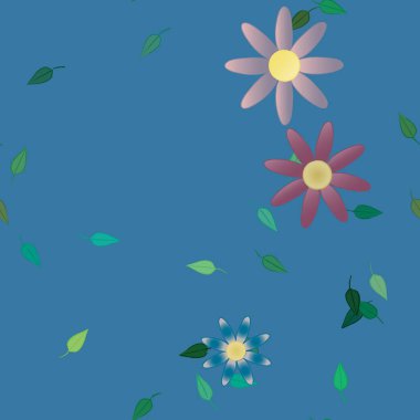 Çiçekler duvar kağıdı açar, vektör illüstrasyonu