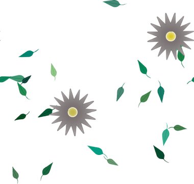 Kusursuz çiçekler çiçek açar duvar kağıdı, vektör çizimi, güzel botanik arka plan