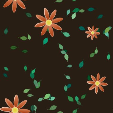 yaz çiçekleri arka plan, vektör illüstrasyonu