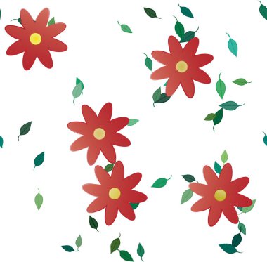 Çiçekler ve yapraklarla kusursuz bir desen.