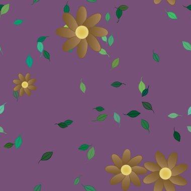 Çiçekler ve yapraklarla kusursuz bir desen.