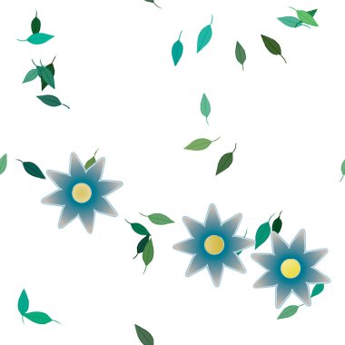 Çiçekler ve yapraklarla kusursuz bir desen.