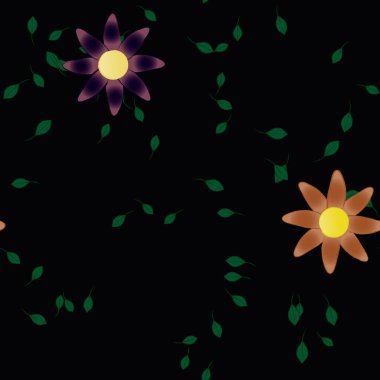 Çiçek desenli arkaplan, vektör illüstrasyonu