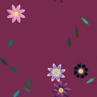 yaz çiçekleri arka plan, vektör illüstrasyonu