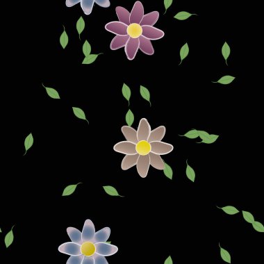 güzel botanik arka plan, çiçek vektör illüstrasyonu