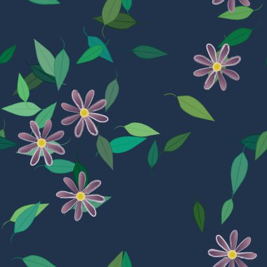 Çiçek yaprakları, çiçekler duvar kağıtları, vektör illüstrasyonları..