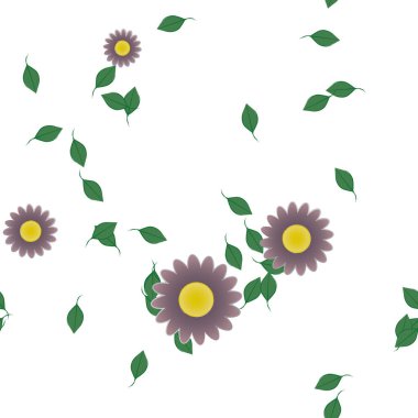 Çiçek yaprakları, çiçekler duvar kağıtları, vektör illüstrasyonları..