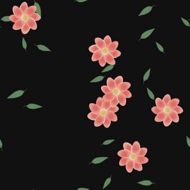 Çiçekler ve yapraklarla kusursuz bir desen.