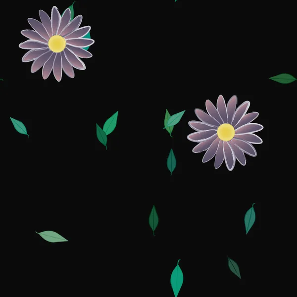 Follaje Fondo Botánico Flores Vector Ilustración — Vector de stock