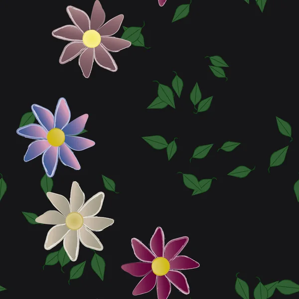 Flores Sin Costura Florecen Fondo Pantalla Vector Ilustración Hermoso Fondo — Archivo Imágenes Vectoriales