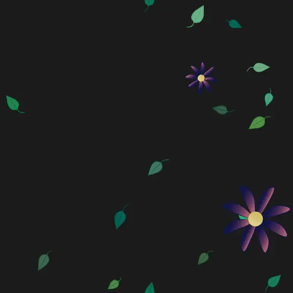 Квіти Розквітають Шпалери Векторні Ілюстрації Красивий Ботанічний Фон — стоковий вектор