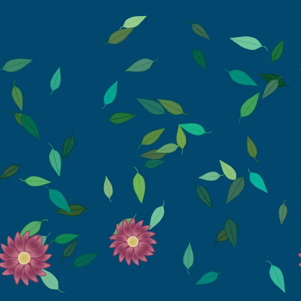 Растительный Ботанический Фон Векторная Иллюстрация Цветов — стоковый вектор