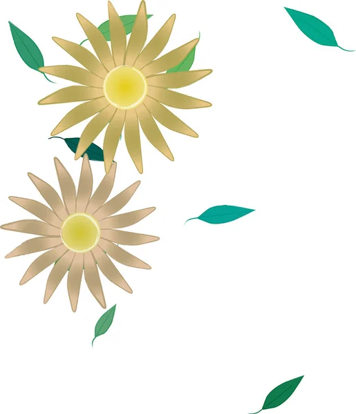 Summer Flowers Background Vector Illustration — Stock Vector