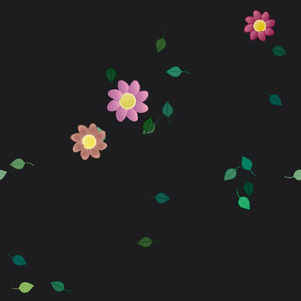 Laub Botanischer Hintergrund Blumen Vektor Illustration — Stockvektor