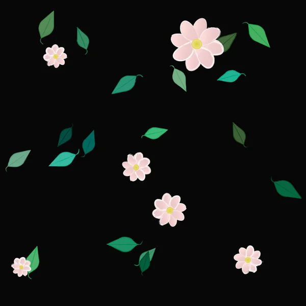 Fundo Floral Colorido Flores Ilustração Vetorial — Vetor de Stock