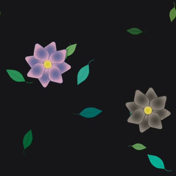 Follaje Fondo Botánico Flores Vector Ilustración — Vector de stock