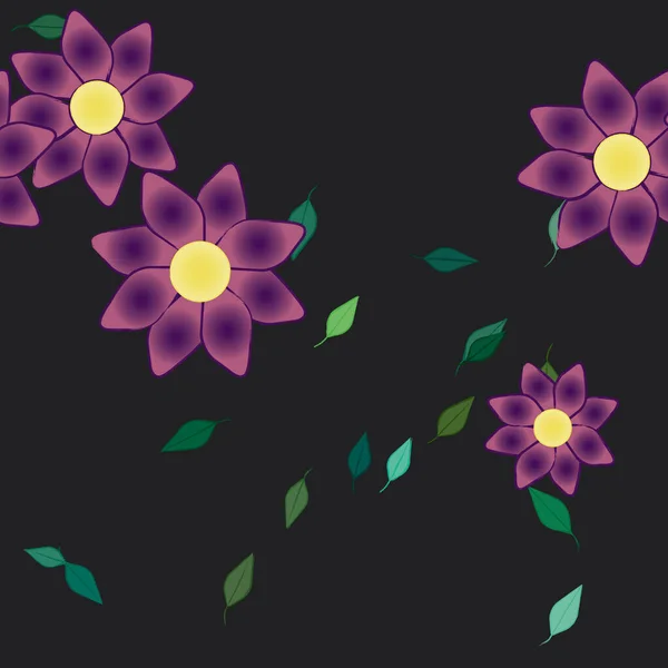 Flores Vector Ilustración Hermoso Fondo Botánico — Vector de stock