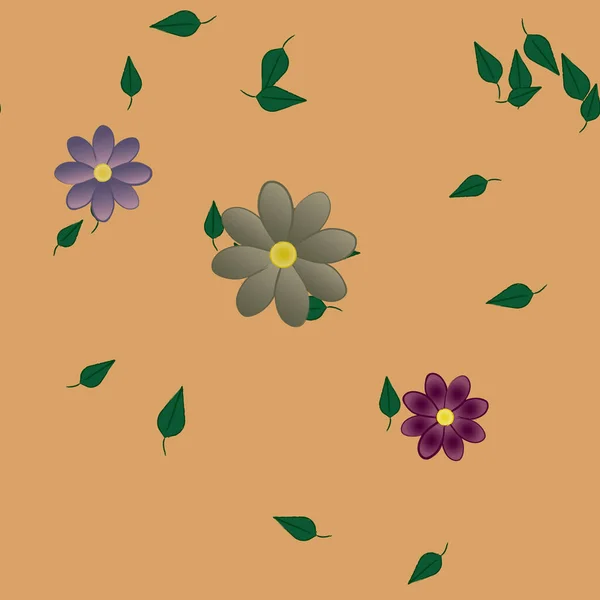 Fleurs Fleur Papier Peint Illustration Vectorielle Beau Fond Botanique — Image vectorielle