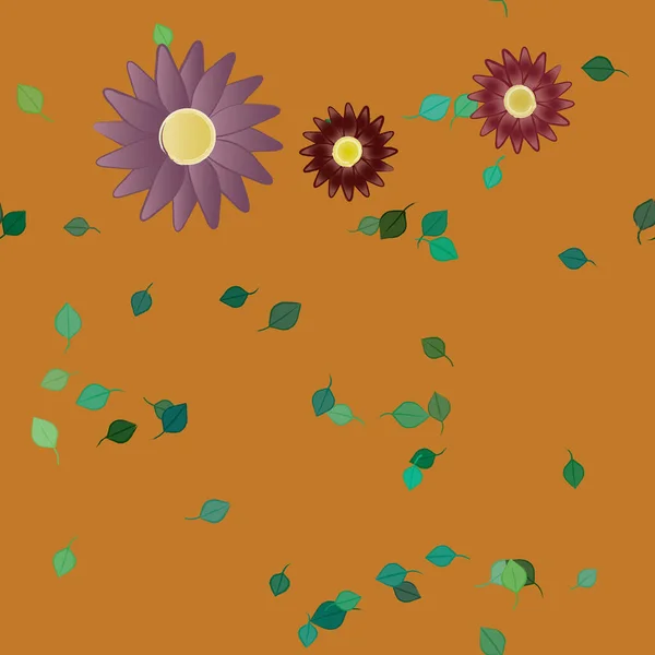 Follaje Flores Flores Florecen Fondo Pantalla Vector Ilustración — Archivo Imágenes Vectoriales