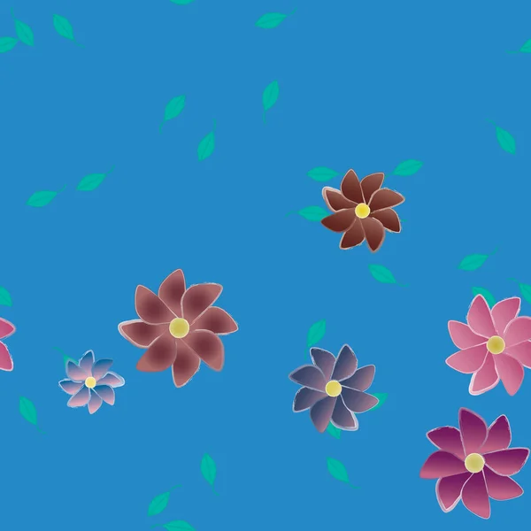 Fundo Botânico Floral Flores Ilustração Vetorial — Vetor de Stock