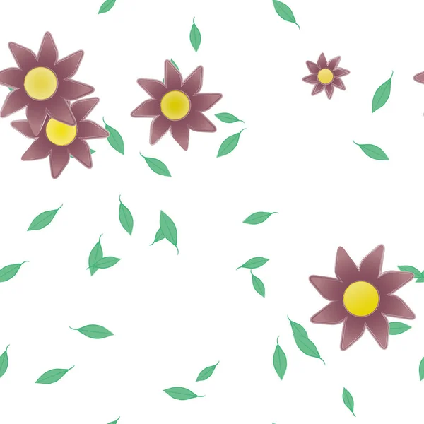 Fundo Botânico Bonito Flores Ilustração Vetorial — Vetor de Stock