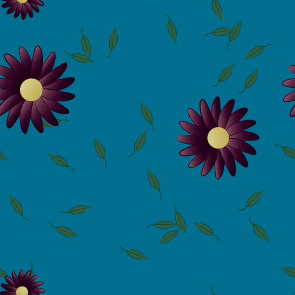 Flowers Bloom Wallpaper Vector Illustration Beautiful Botanical Background — Stock Vector