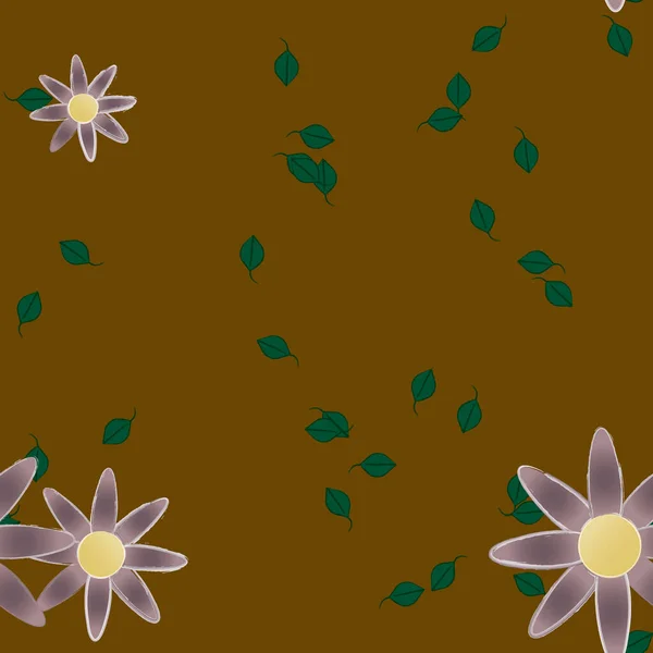 Flores Botánicas Patrón Fondo Vector Ilustración — Archivo Imágenes Vectoriales