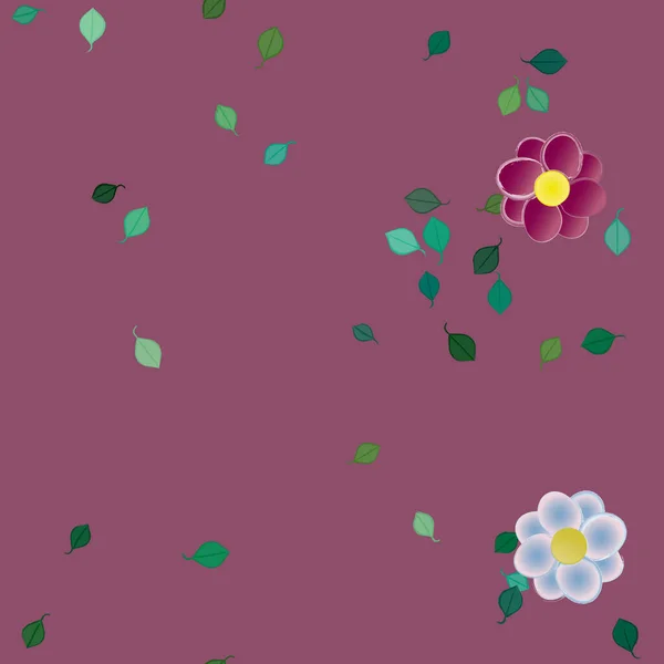 Motif Sans Couture Vectoriel Avec Des Fleurs Des Feuilles — Image vectorielle