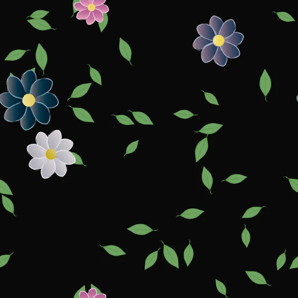 Fleurs Botaniques Abstraites Motif Fond Illustration Vectorielle Florale — Image vectorielle