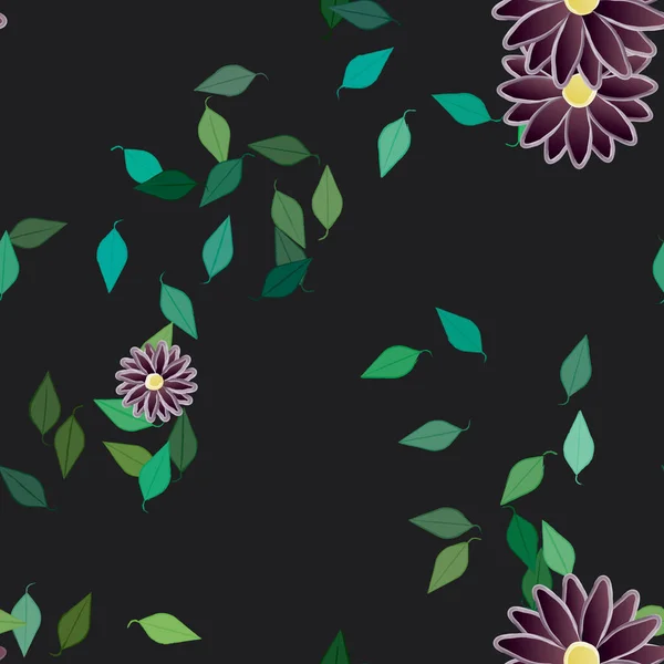 Fundo Padrão Flores Botânicas Ilustração Vetorial Floral —  Vetores de Stock