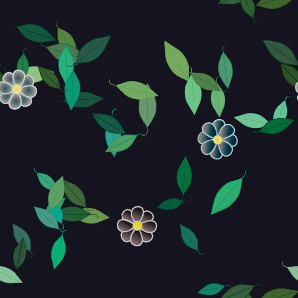 Fleurs Fleur Papier Peint Illustration Vectorielle Beau Fond Botanique — Image vectorielle