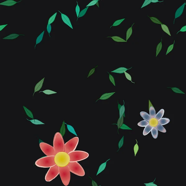 Listowie Kwiaty Kwitną Tapety Wektor Ilustracja — Wektor stockowy