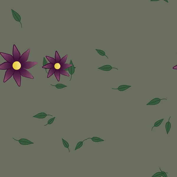 Foliage Botanical Background Flowers Vector Illustration — Stock Vector