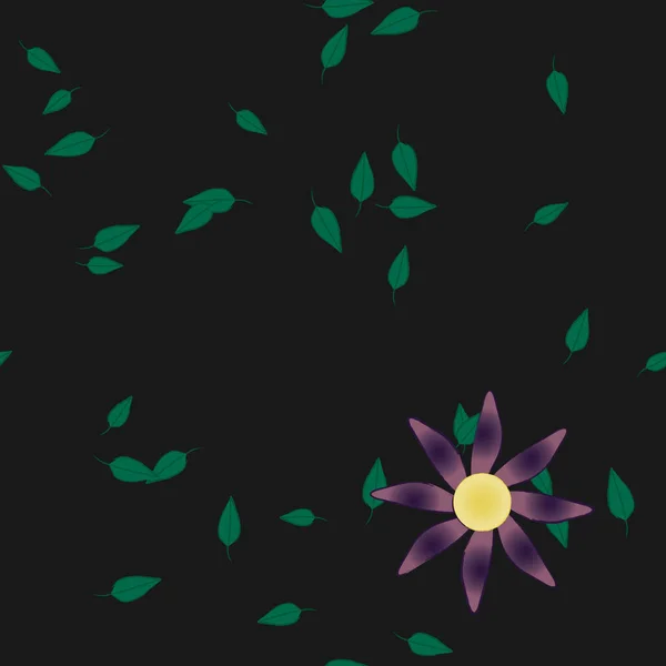 Follaje Fondo Botánico Flores Vector Ilustración — Archivo Imágenes Vectoriales