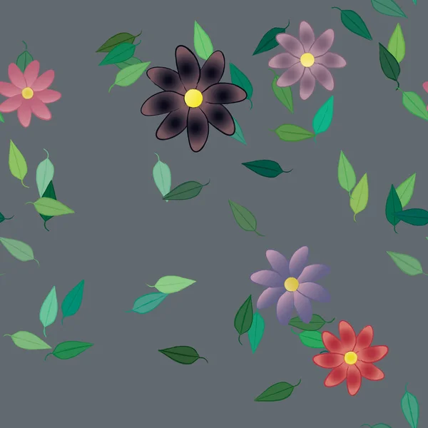 Vacker Botaniska Blommor Mönster Bakgrund Blommig Vektor Illustration — Stock vektor
