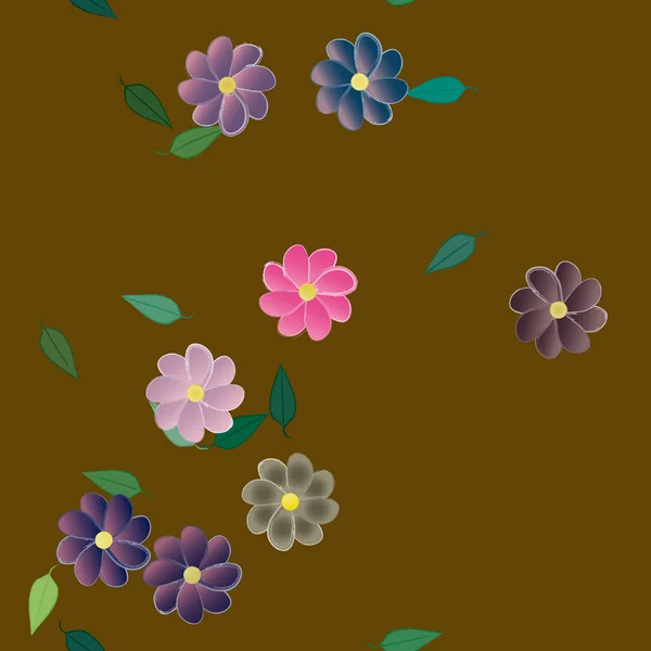 Flores Florecen Fondo Pantalla Vector Ilustración Hermoso Fondo Botánico — Vector de stock