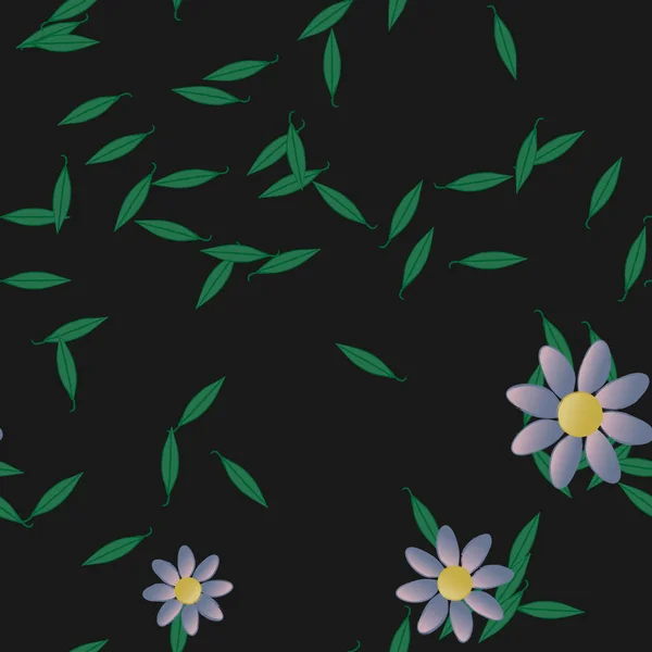 Blumen Blühen Tapete Vektorillustration Schöne Botanische Hintergrund — Stockvektor