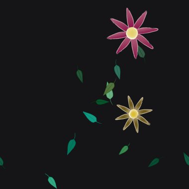 yaz çiçekleri arka plan, vektör illüstrasyonu