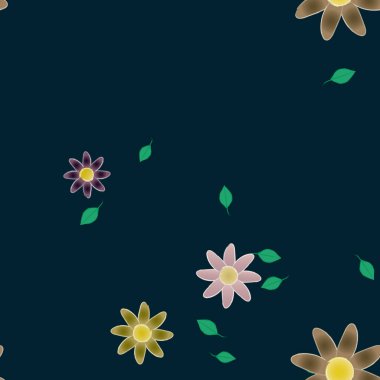 Çiçekler ve yapraklarla kusursuz bir desen.